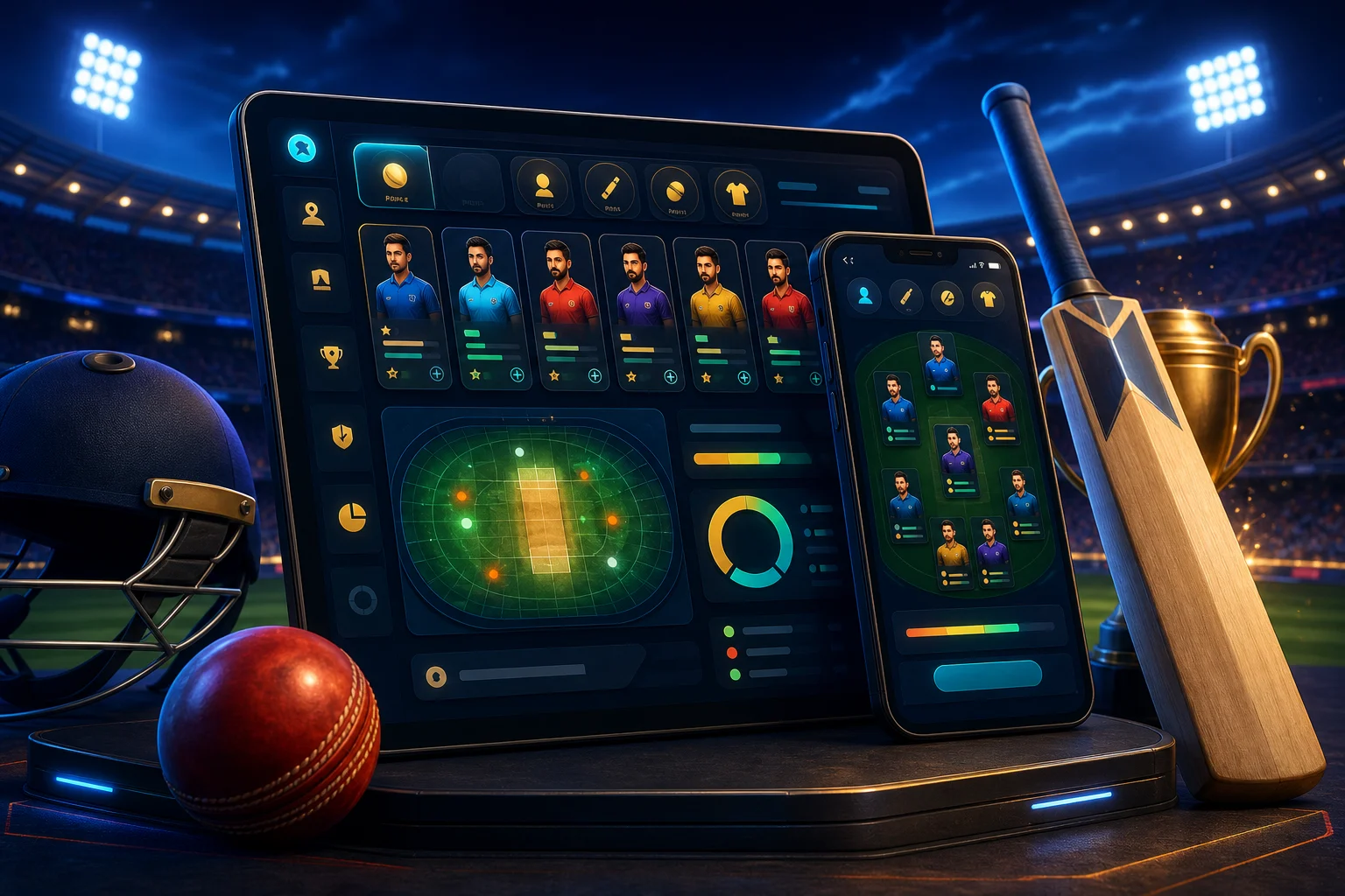 Fantasy cricket team pick dashboard